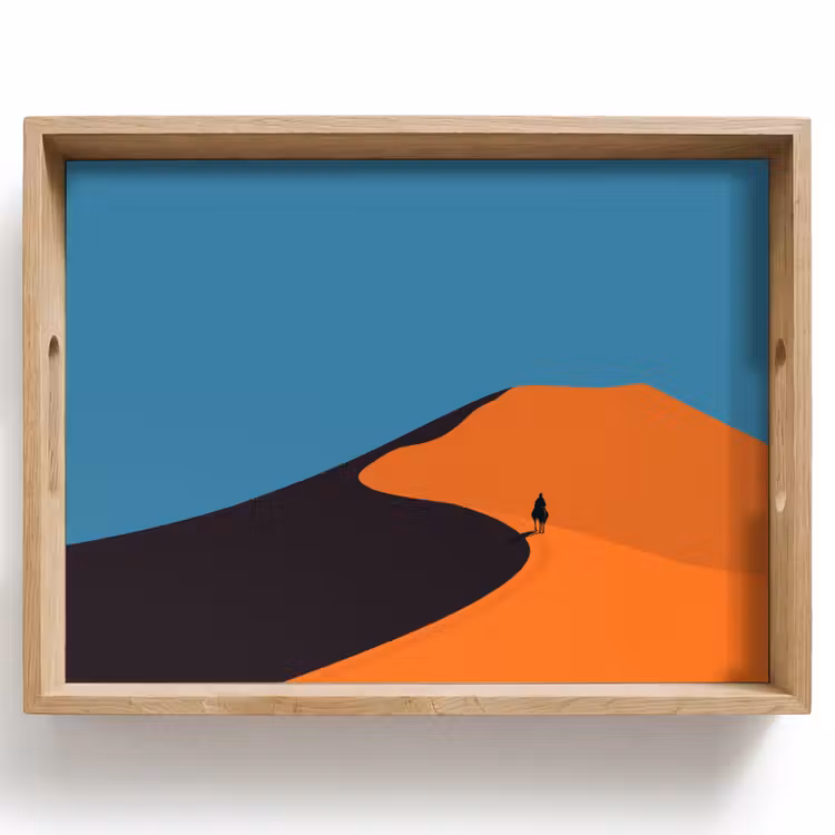 Feloranje duinen - Schaduw - Lege hemel Dienblad Rechthoek middel -z3d_shopping