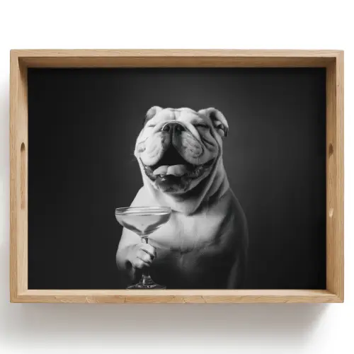 Buldog - Hond - Glas Dienblad Rechthoek middel -z3d_shopping