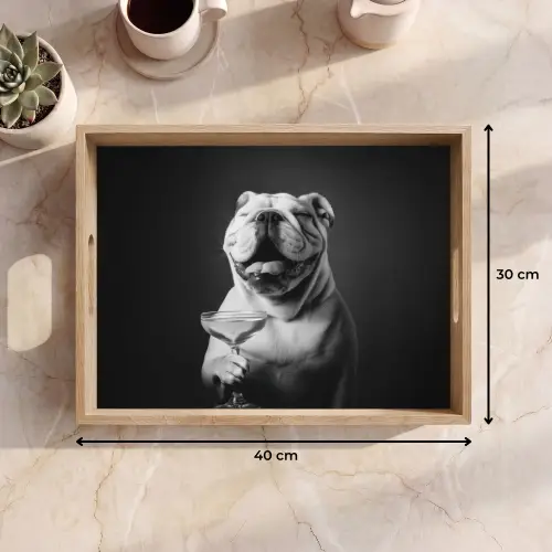 Buldog - Hond - Glas Dienblad Rechthoek middel -USP_Formaat