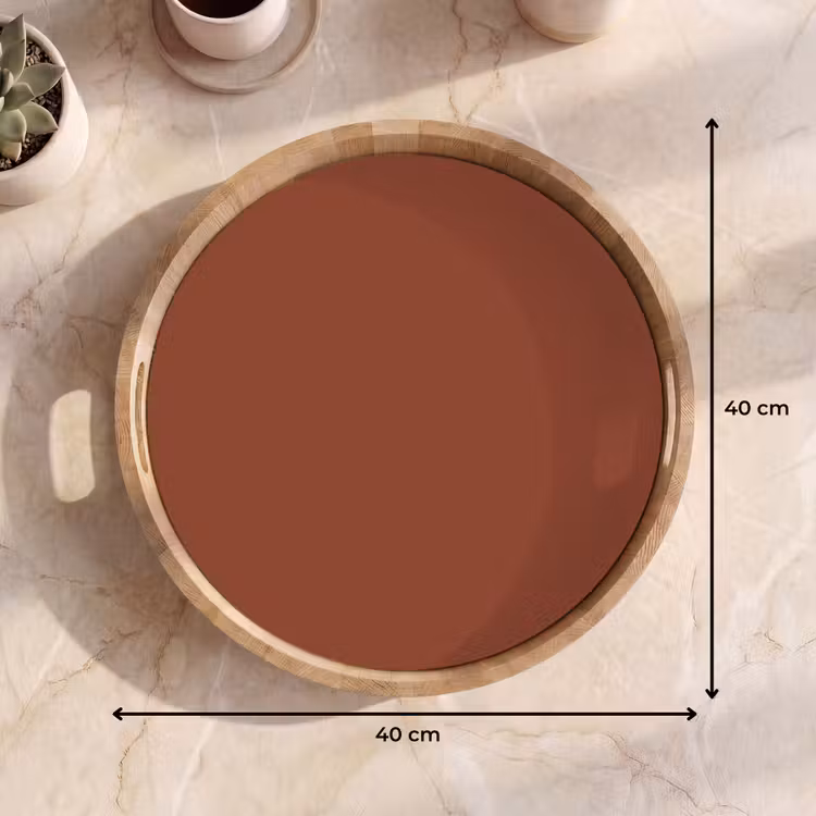 Burnt - Mahogany - Terracotta Dienblad Rond middel 914 -USP_Formaat