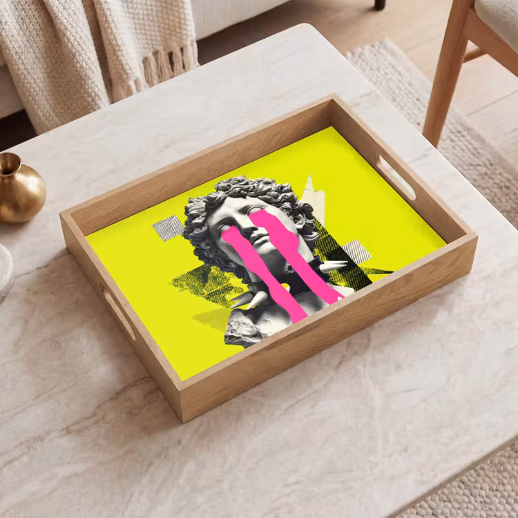 Buste - Verf - Geel Dienblad Rechthoek middel -sfeer1