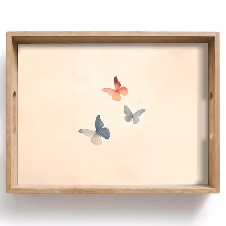 Vlinders - Minimalistisch - Roze Dienblad Rechthoek middel -z3d_shopping