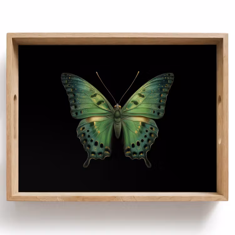 Vlinder - Groen - Diepte Dienblad Rechthoek middel -z3d_shopping