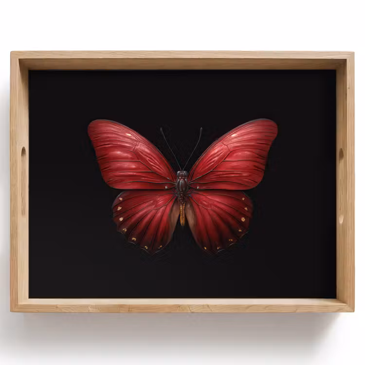 Vlinder - Rood - Minimalistisch Dienblad Rechthoek middel -z3d_shopping