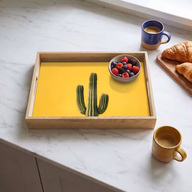 Cactus - Groen - Minimalistisch Dienblad Rechthoek middel -sfeer2