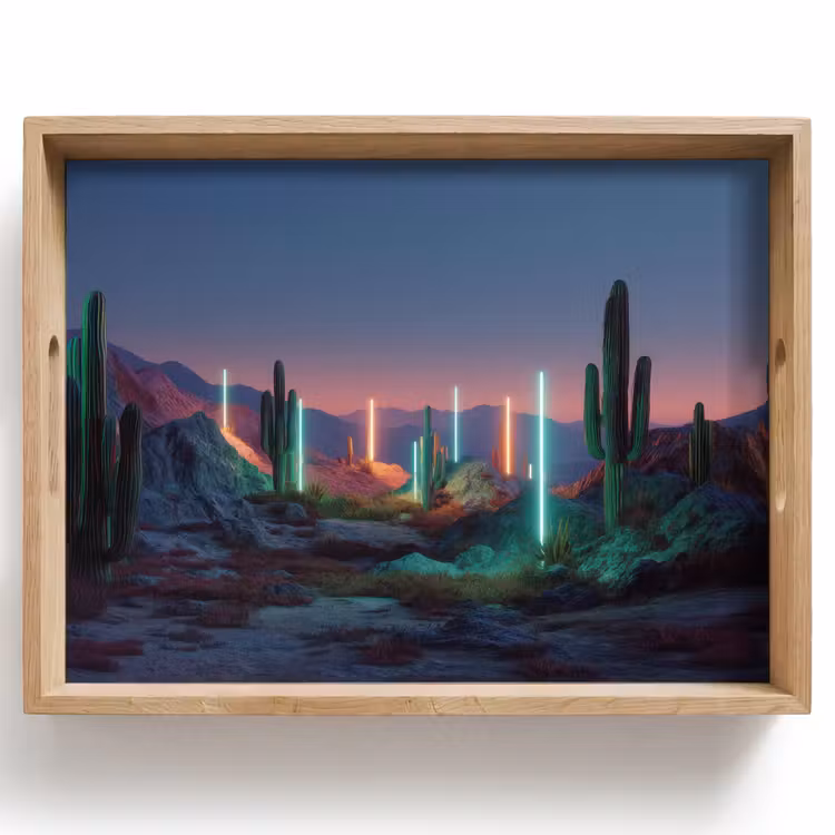 Cactus - Lichtzuilen - Zonsondergang Dienblad Rechthoek middel -z3d_shopping