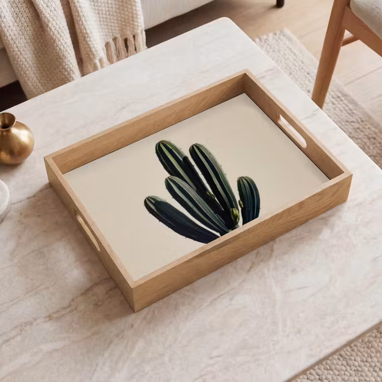Cactus - Subtiel - Groen Dienblad Rechthoek middel -sfeer1