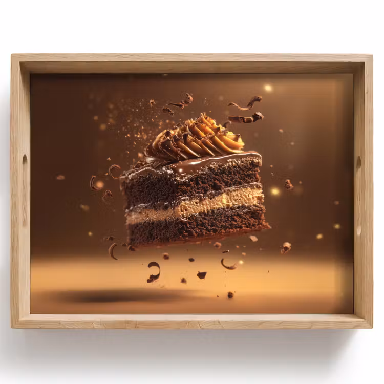 Taart - Chocolade - Eten - Brownie Dienblad Rechthoek middel -z3d_shopping