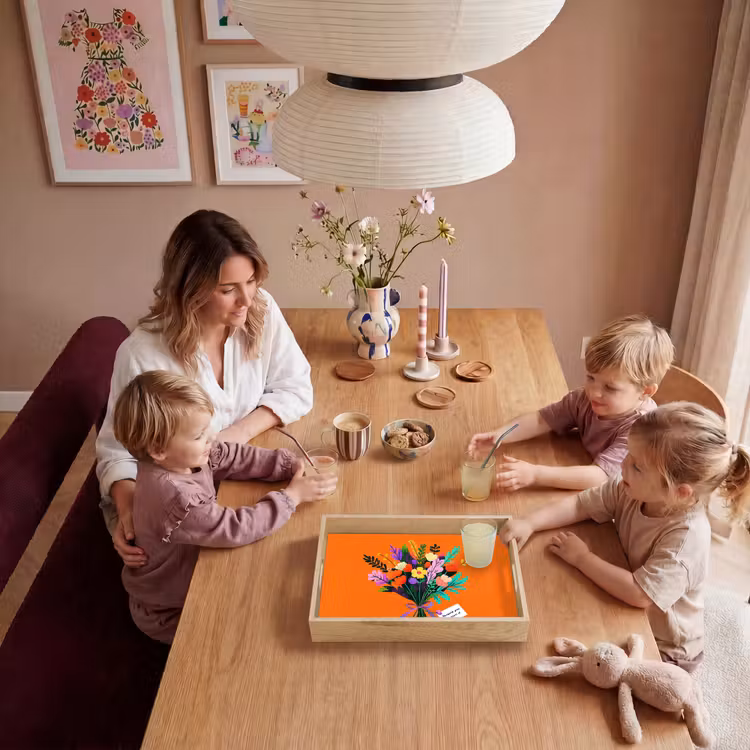 Kaartje - Boeket - Bloemen Dienblad Rechthoek middel -sfeer4