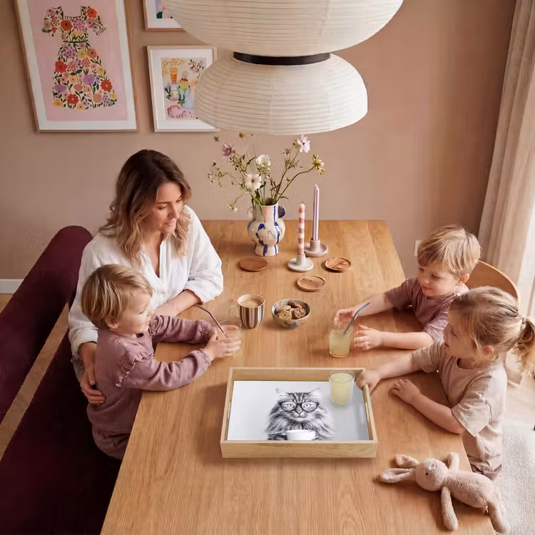 Kat - Bril - Mok - Pluizig Dienblad Rechthoek middel -sfeer4