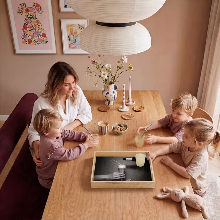 Champagnefles - Glas - Minimalistisch - Spetters Dienblad Rechthoek middel -sfeer4