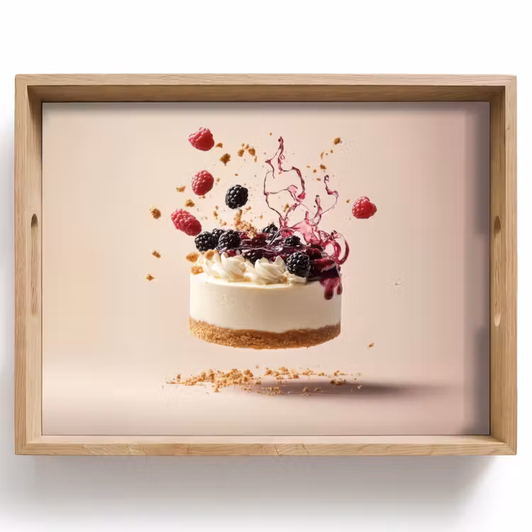 Cheesecake - Eten - Roze - Taart Dienblad Rechthoek middel -z3d_shopping