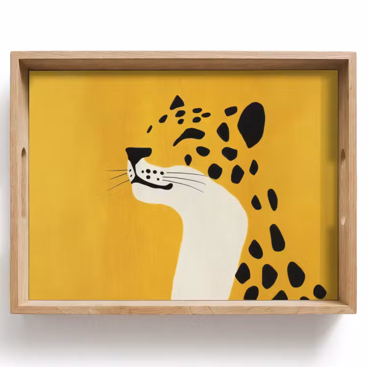 Cheetah - Illustratie - Geel Dienblad Rechthoek middel -z3d_shopping