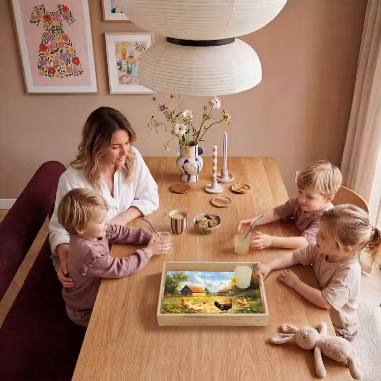 Kippen - Landelijke rust - Natuur Dienblad Rechthoek middel -sfeer4