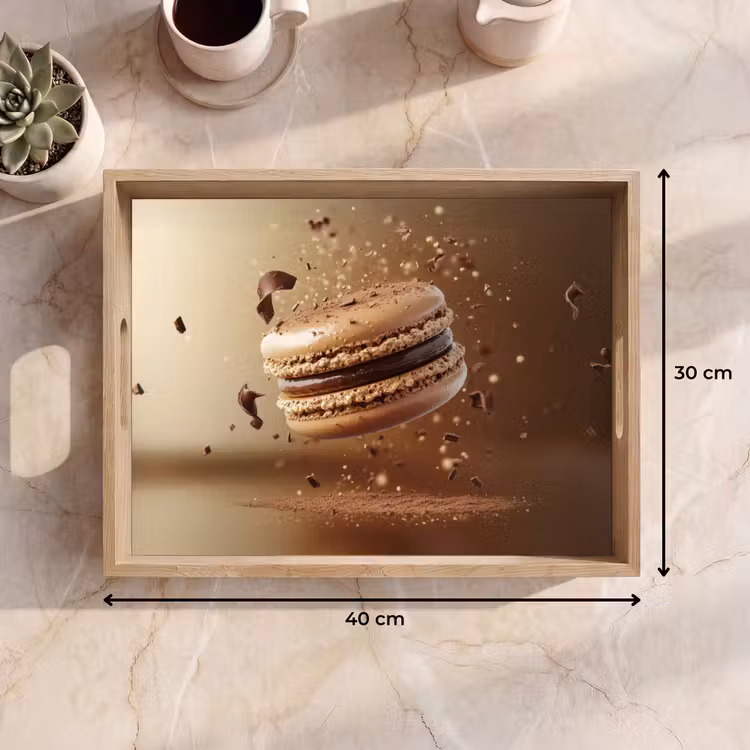 Chocolade - Macarons - Eten - Snoep Dienblad Rechthoek middel -USP_Formaat
