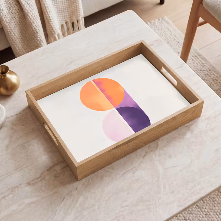 Cirkels - Abstract - Paars Dienblad Rechthoek middel -sfeer1