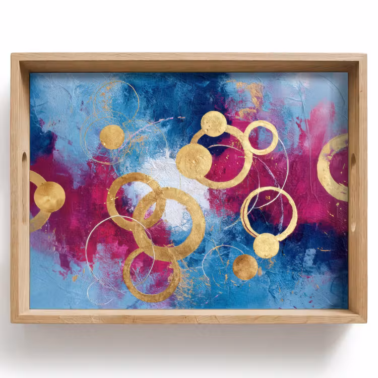 Cirkels - Goud - Abstract Dienblad Rechthoek middel -z3d_shopping