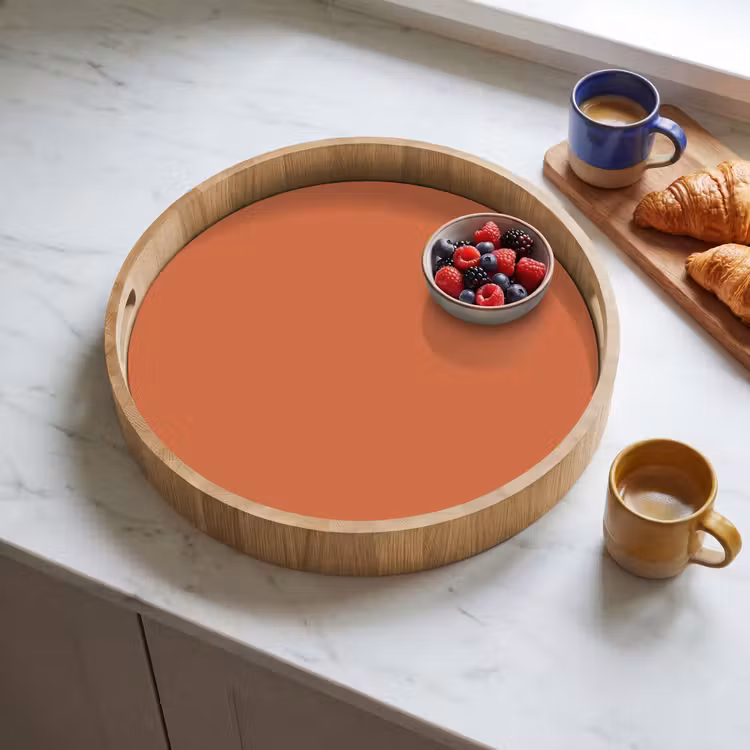 Classic - Terracotta - Oranje Dienblad Rond middel 914 -sfeer2