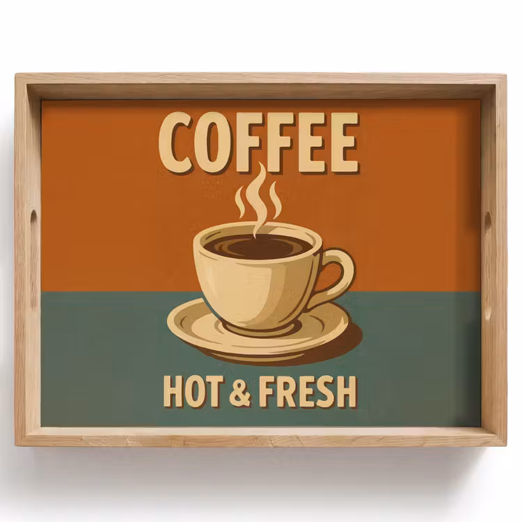 Koffie - Kop - Vintage - Quote Dienblad Rechthoek middel -z3d_shopping