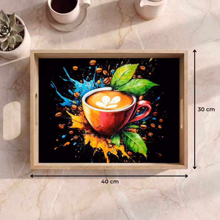 Koffie - Graffiti - Drinken - Abstract Dienblad Rechthoek middel -USP_Formaat