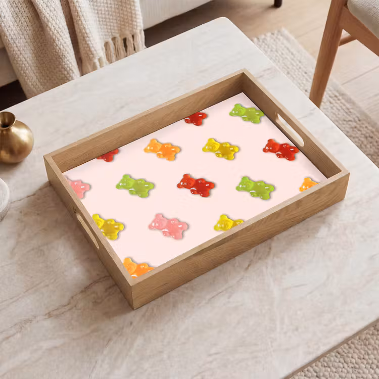 Kleur - Snoep - Roze Dienblad Rechthoek middel -sfeer1