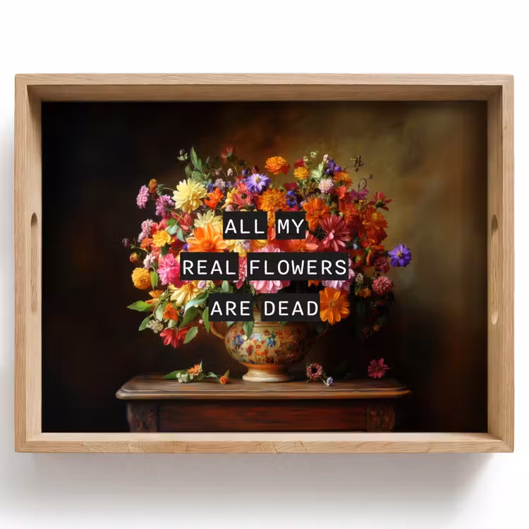 Kleur - Bloemen - Vintage - Bloemenvaas Dienblad Rechthoek middel -z3d_shopping