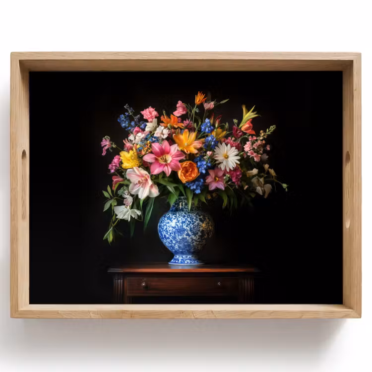 Kleur - Vaas - Bloemen - Boeket Dienblad Rechthoek middel -z3d_shopping