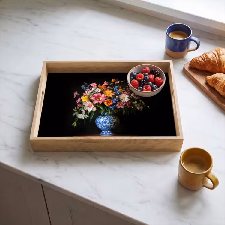 Kleur - Vaas - Bloemen - Boeket Dienblad Rechthoek middel -sfeer2