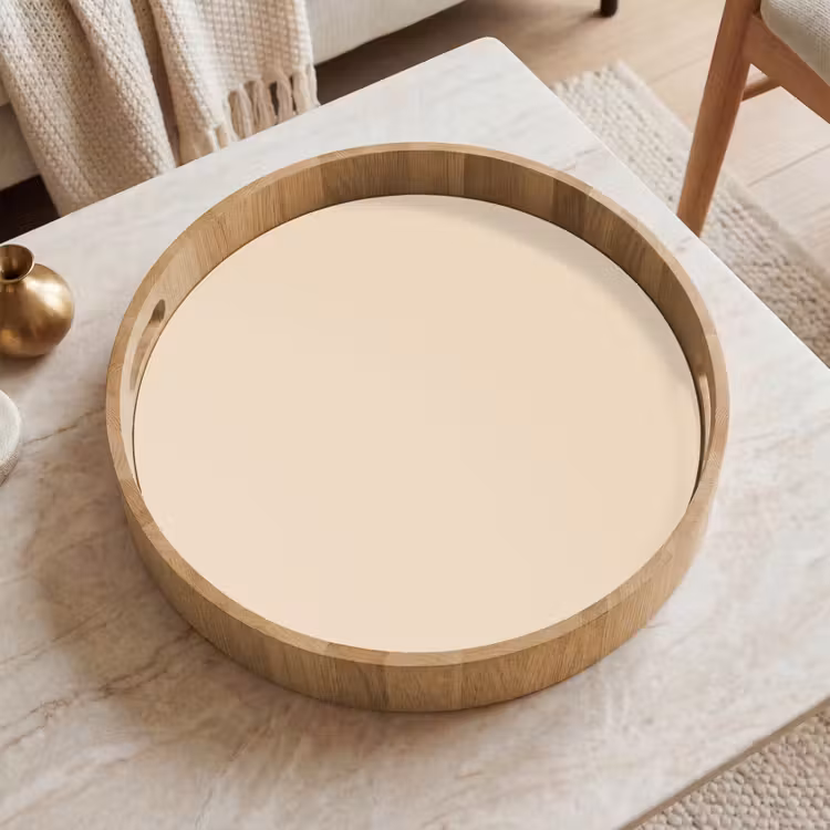 Cream - Nude - Neutraal Dienblad Rond middel 914 -sfeer1