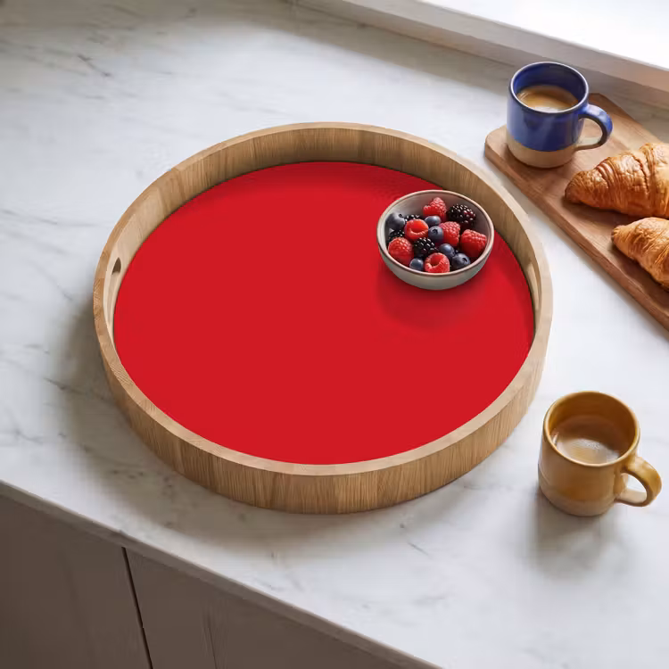 Crimson - Velvet - Rood Dienblad Rond middel 914 -sfeer2
