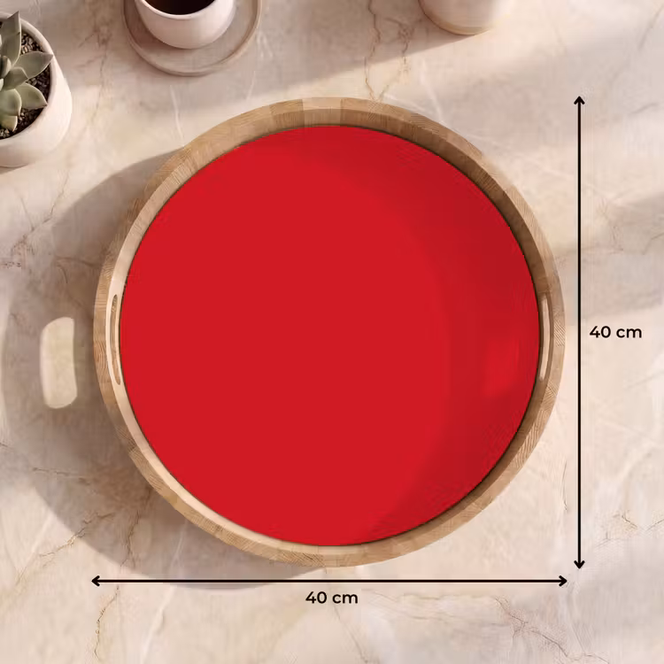 Crimson - Velvet - Rood Dienblad Rond middel 914 -USP_Formaat