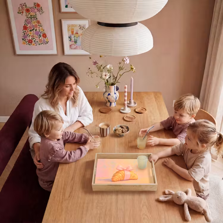 Croissant - Strik - Roze Dienblad Rechthoek middel -sfeer4