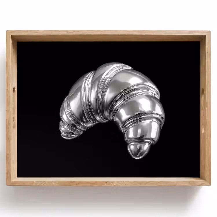 Croissant - Metaal - Zilver Dienblad Rechthoek middel -z3d_shopping