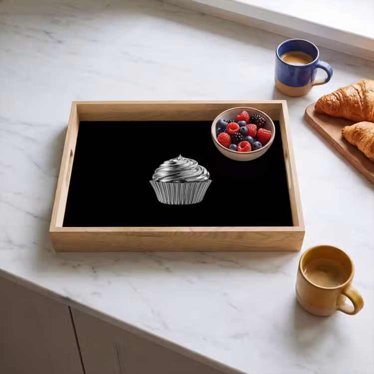 Cupcake - Luxueus - Zilver Dienblad Rechthoek middel -sfeer2