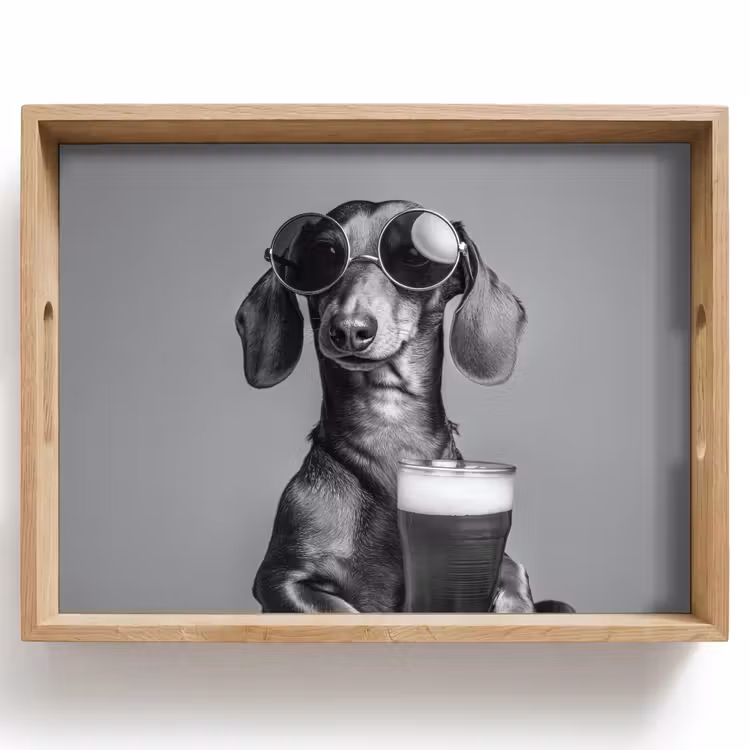 Teckel - Bier - Glas - Bril Dienblad Rechthoek middel -z3d_shopping