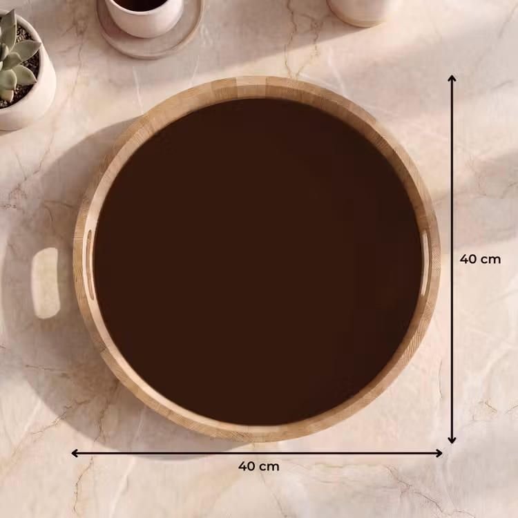 Dark - Chocolate - Bruin Dienblad Rond middel 914 -USP_Formaat
