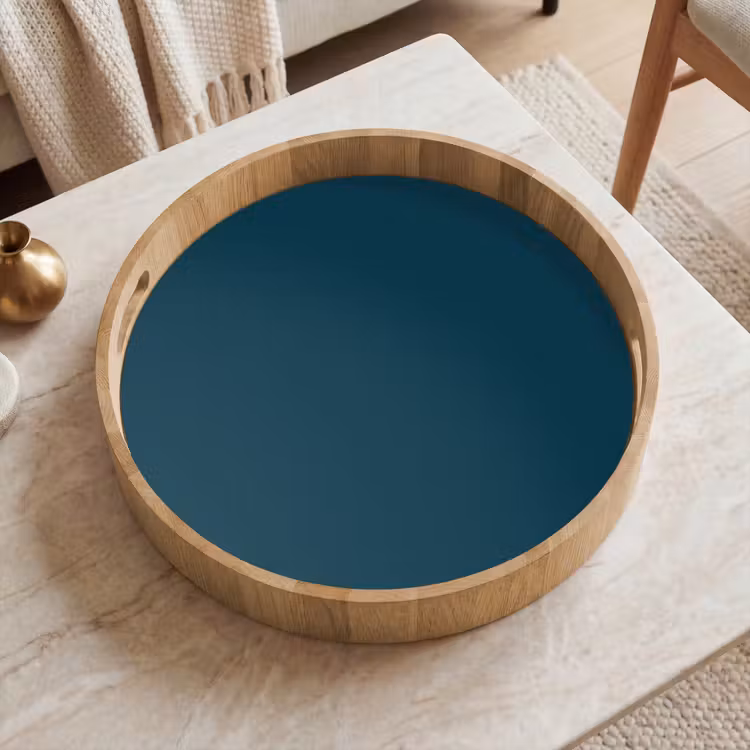 Dark - Indigo - Blauw Dienblad Rond middel 914 -sfeer1