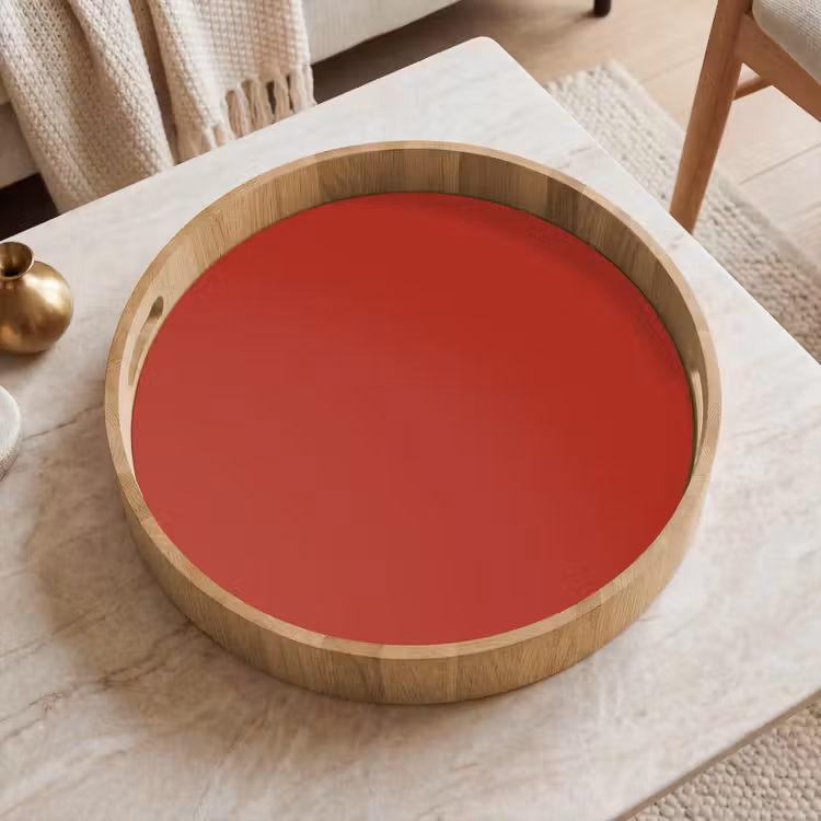 Deep - Crimson - Rood Dienblad Rond middel 914 -sfeer1