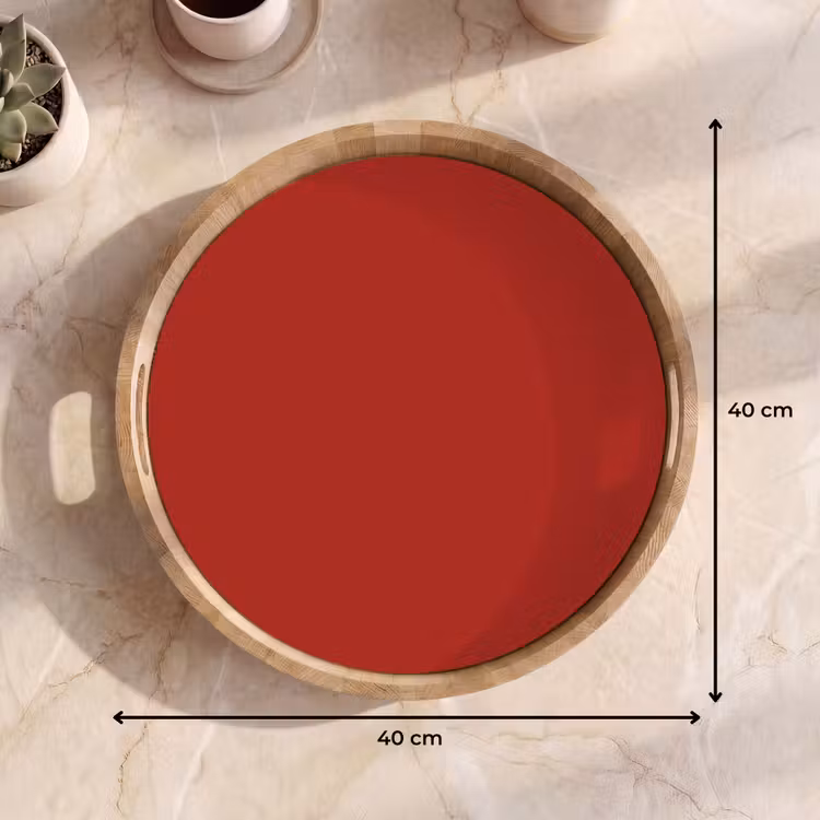 Deep - Crimson - Rood Dienblad Rond middel 914 -USP_Formaat