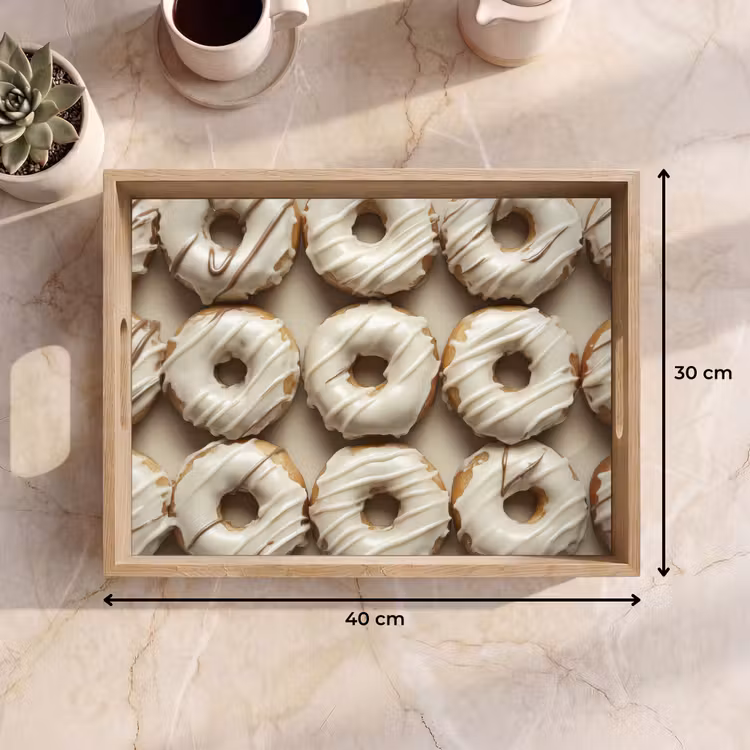 Donuts - Chocolade - Wit - Beige Dienblad Rechthoek middel -USP_Formaat