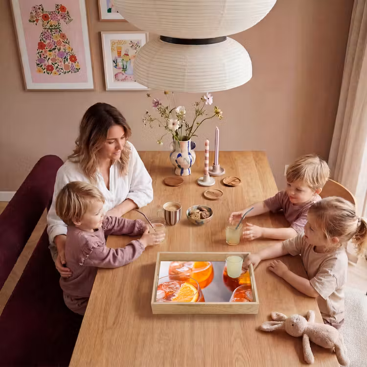 Drank - Sinaasappel - IJs - Zomer - Oranje Dienblad Rechthoek middel -sfeer4