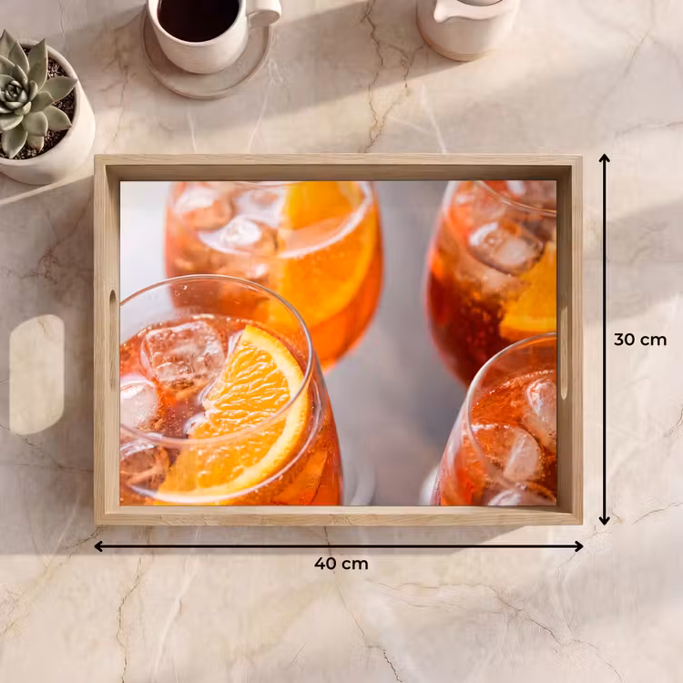 Drank - Sinaasappel - IJs - Zomer - Oranje Dienblad Rechthoek middel -USP_Formaat