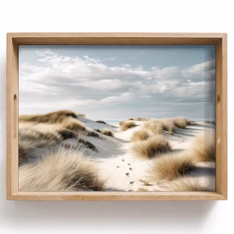 Duinen - Gras - Sporen - Wolken Dienblad Rechthoek middel -z3d_shopping
