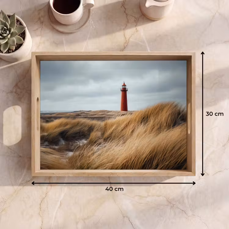 Duinen - Vuurtoren - Rood - Lucht Dienblad Rechthoek middel -USP_Formaat