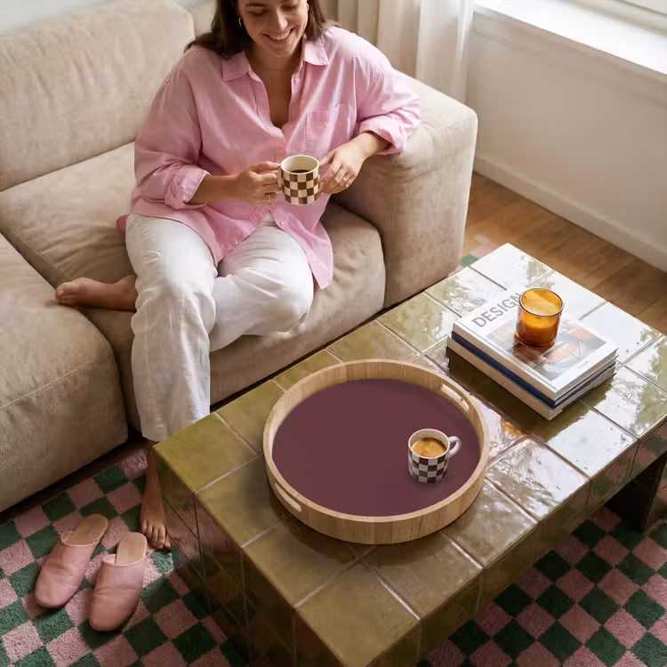 Dusty - Rose - Roze Dienblad Rond middel 914 -sfeer3