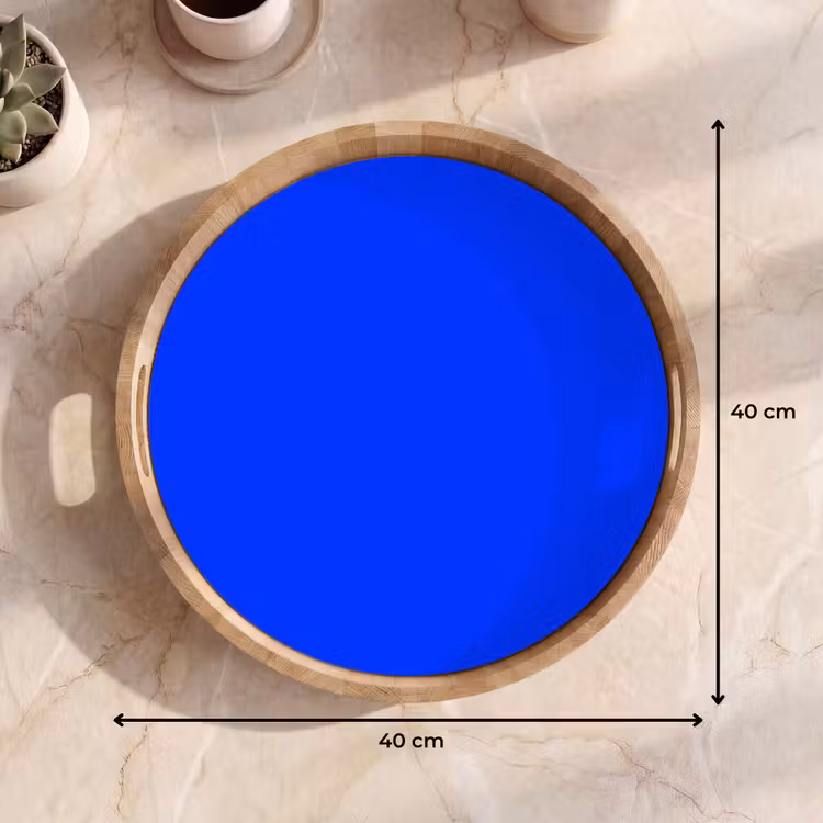 Electric - Blue - Blauw Dienblad Rond middel 914 -USP_Formaat