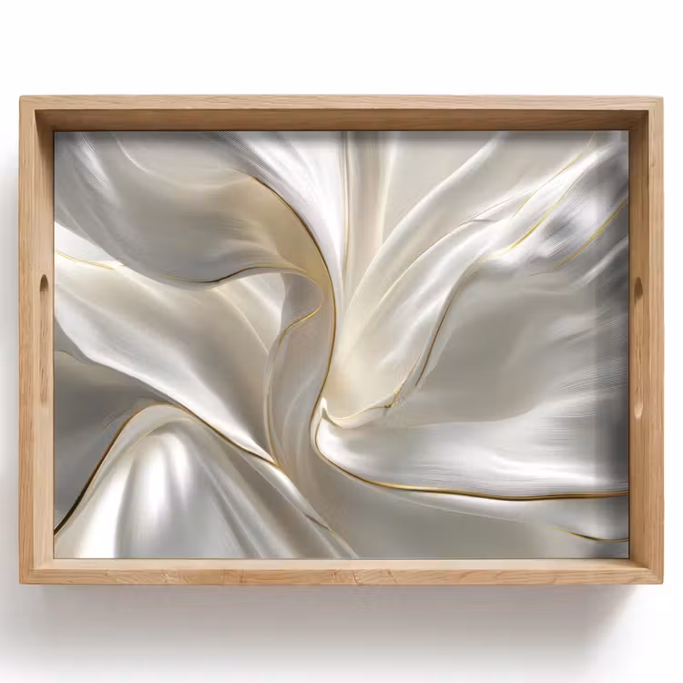 Stof - Plooien - Goud Dienblad Rechthoek middel -z3d_shopping