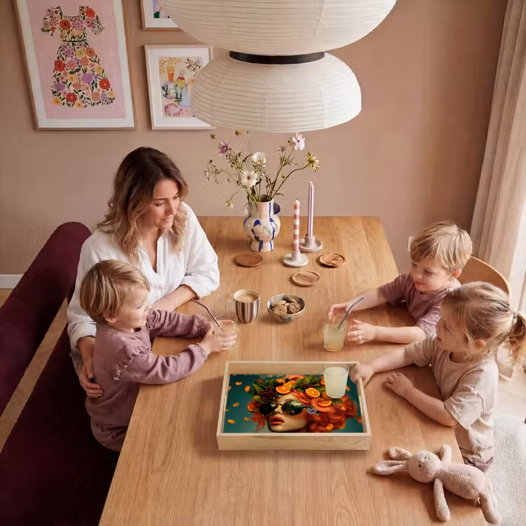 Vrouw - Sinaasappel - Bessen - Oranje Dienblad Rechthoek middel -sfeer4