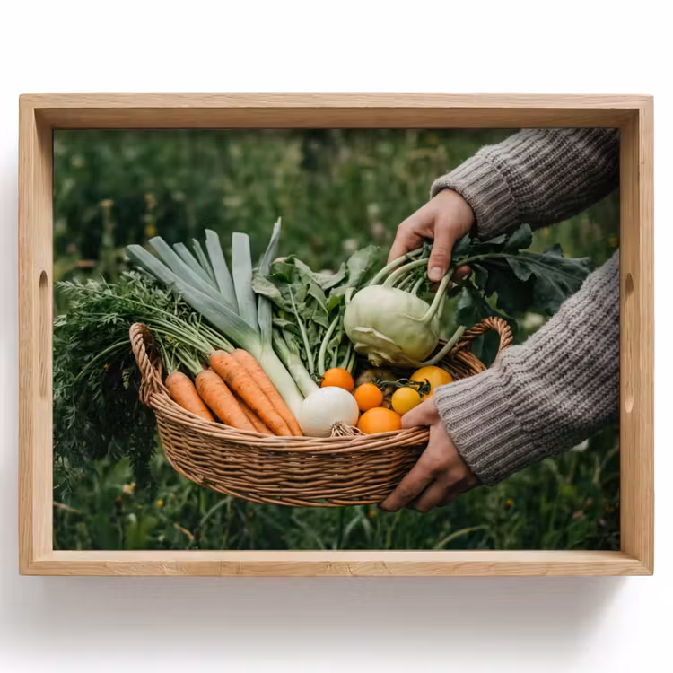 Veld - Groenten - Biologisch - Oogst Dienblad Rechthoek middel -z3d_shopping