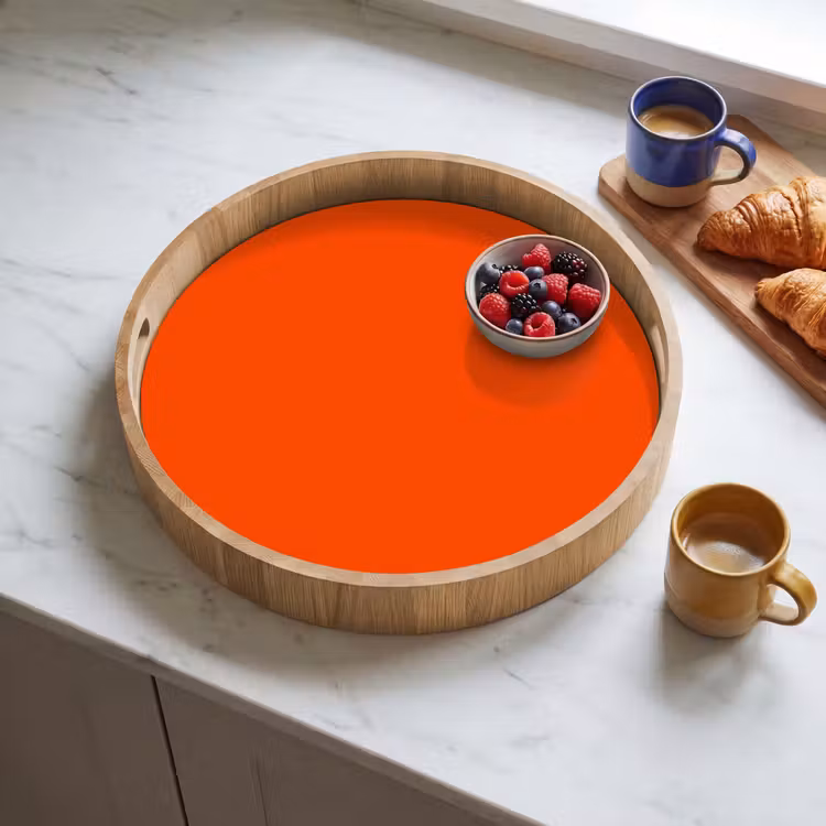Fiery - Tangerine - Oranje Dienblad Rond middel 914 -sfeer2